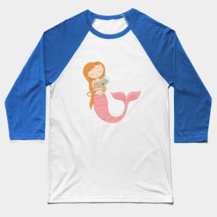 Mermaid and her Cat Baseball T-Shirt